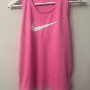 Nike Pink Athletic Tank Top with White Logo